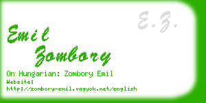 emil zombory business card